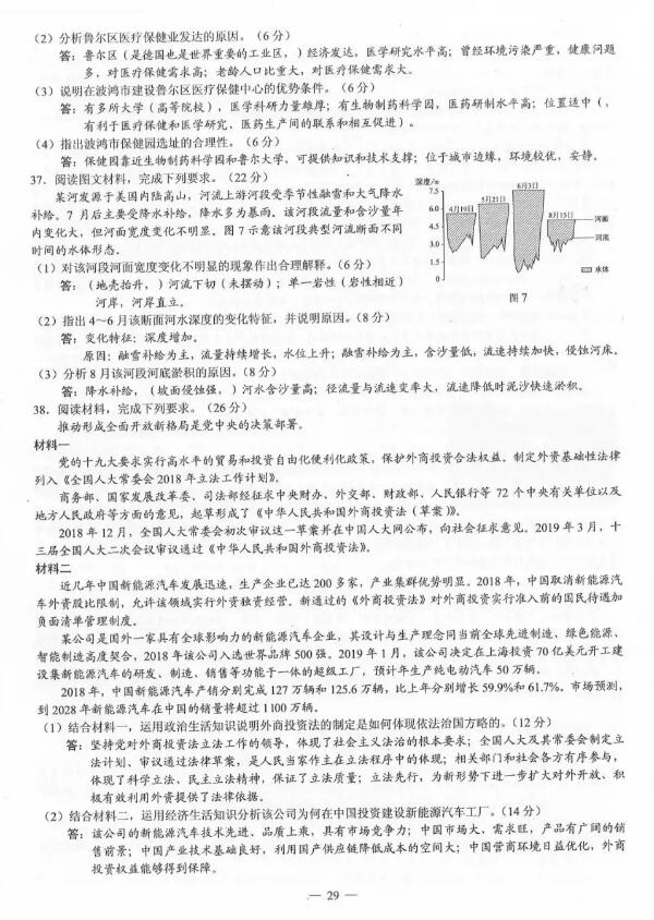 2019高考全国三卷文综试题及答案(官方版)