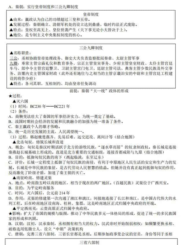 一轮复习必备！高考历史复习笔记，涵盖所有知识点！